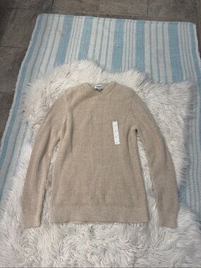 Goodfellow & Co Beige Ribbed Crewneck Sweater